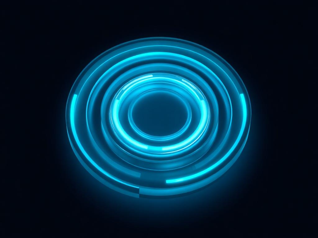 Concentric glowing rings representing object storage